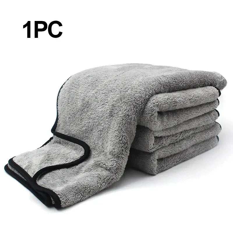 Toalla de microfibra (75 x 35 cm) para lavado y limpieza de automóviles; paño grueso y resistente de alta absorción para el cuidado de puertas y ventanas y para detallado automotriz.